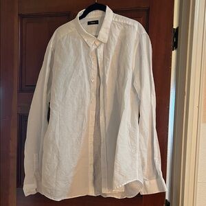 Theory Men’s White Long-Sleeve Button-Up Shirt